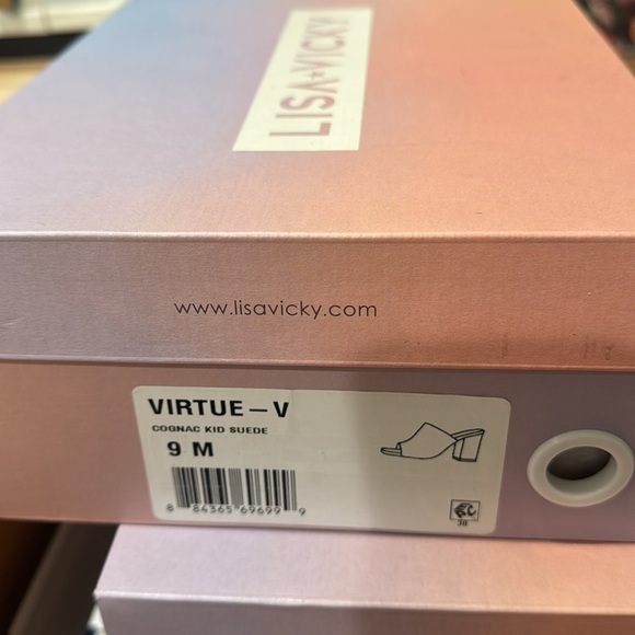 Lisa Vicky Cognac Suede Open Toe Heeled Sandal Tan Size 9M - Picture 2 of 4